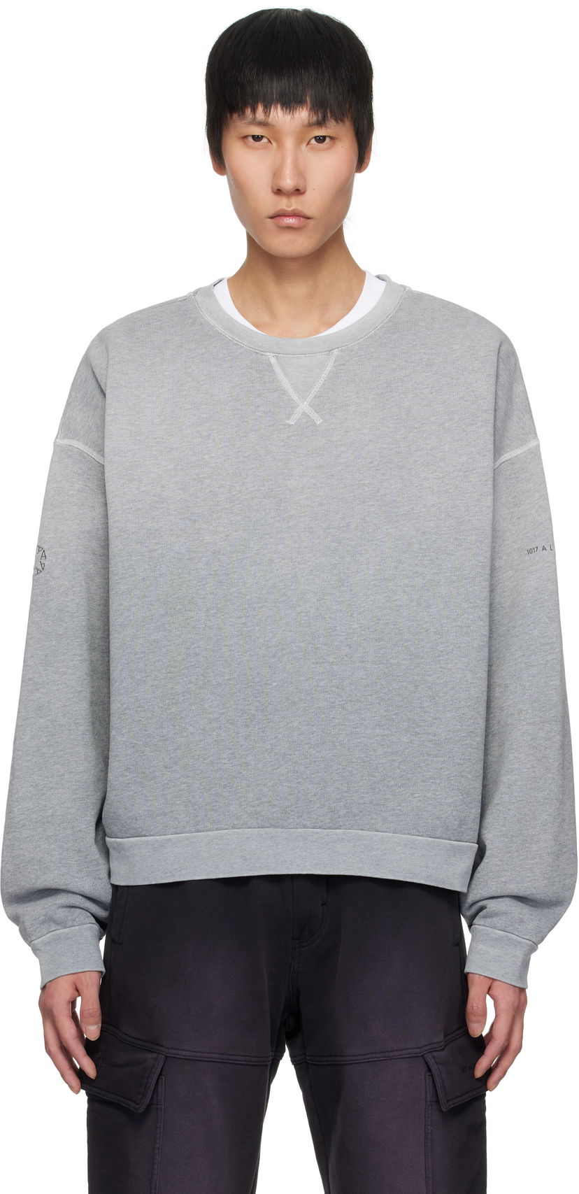 Huppari 1017 ALYX 9SM ALYX 9SM Garment Dye Boxy Crewneck Sweatshirt Harmaa | AAMSW0243FA01