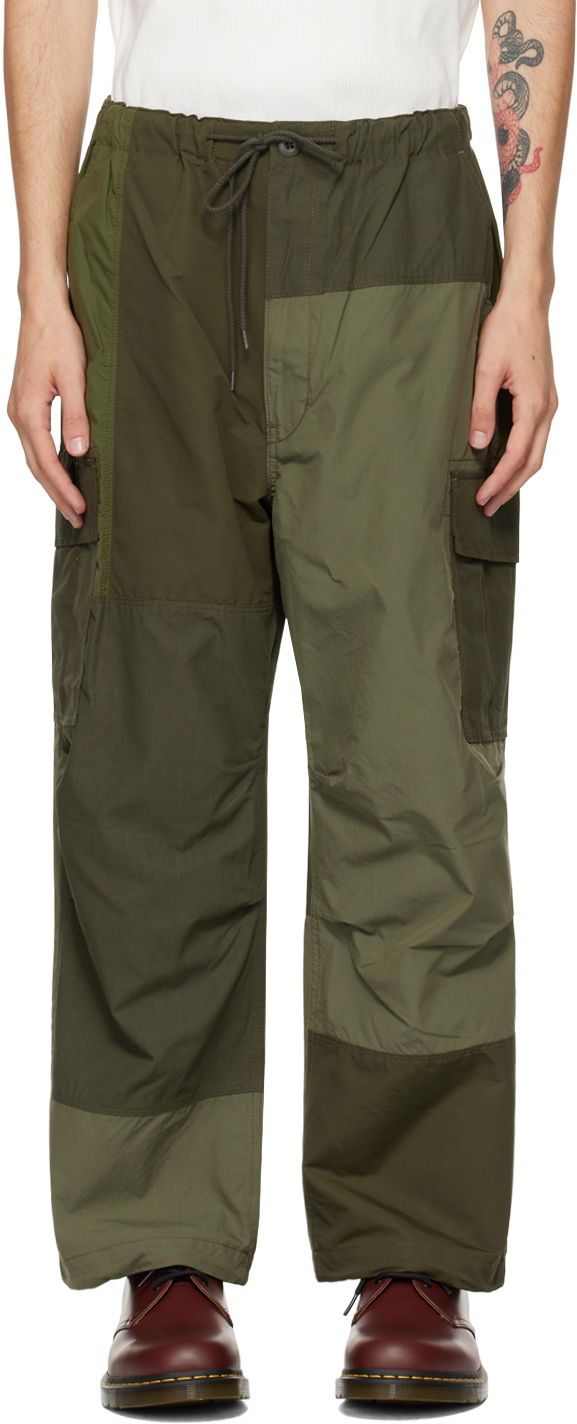 Cargo housut Comme des Garçons Homme Green Patchwork Cargo Pants Vihreä | HN-P010-051