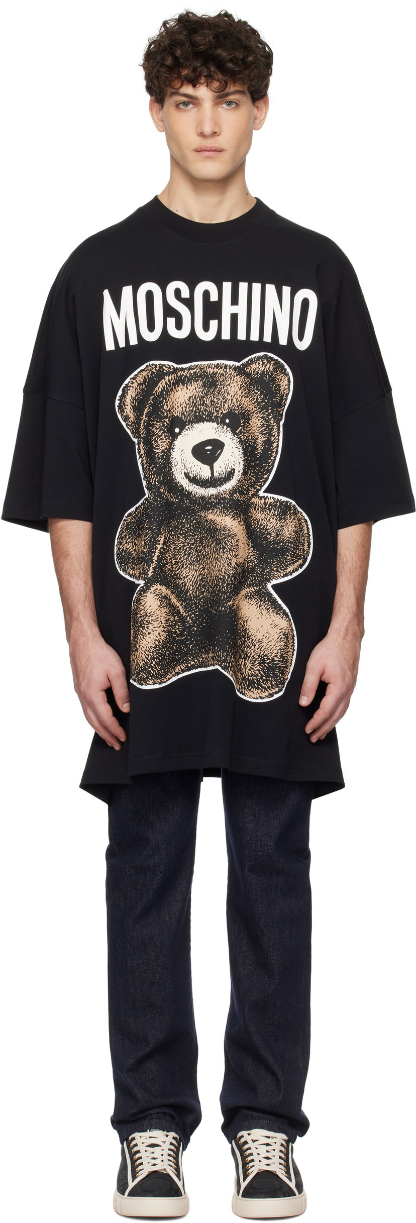 T-paita Moschino Moschino Oversized Teddy Bear Graphic Tee Musta | 251ZZV071202441555