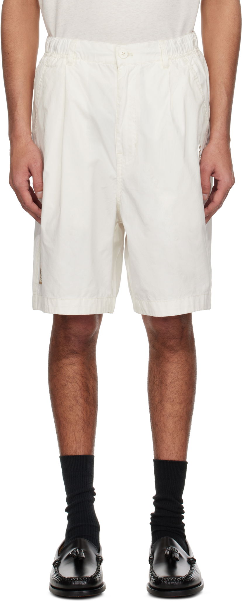Shortsit AAPE by A Bathing Ape AAPE by A Bathing Ape 'AAPE Now' Woven Shorts Valkoinen | AAPSPMB670XXNIVX