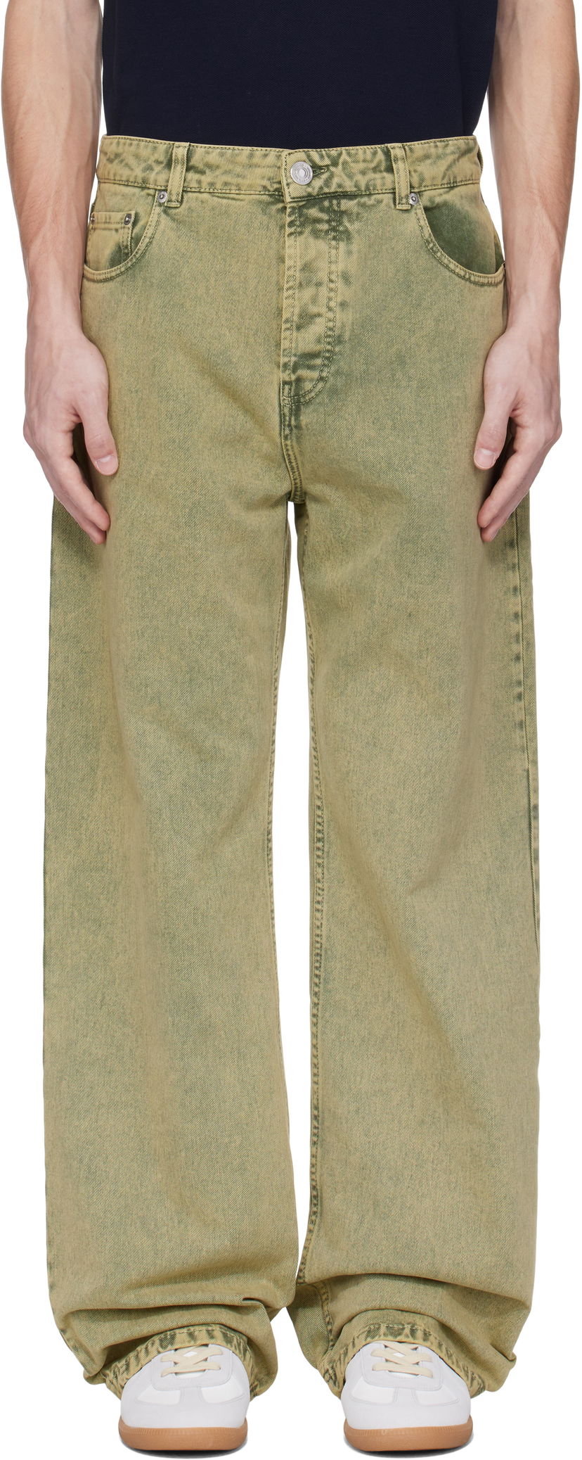 Jeans AMI AMI Paris Large Fit Jeans Keltainen | HTR450.DE0064