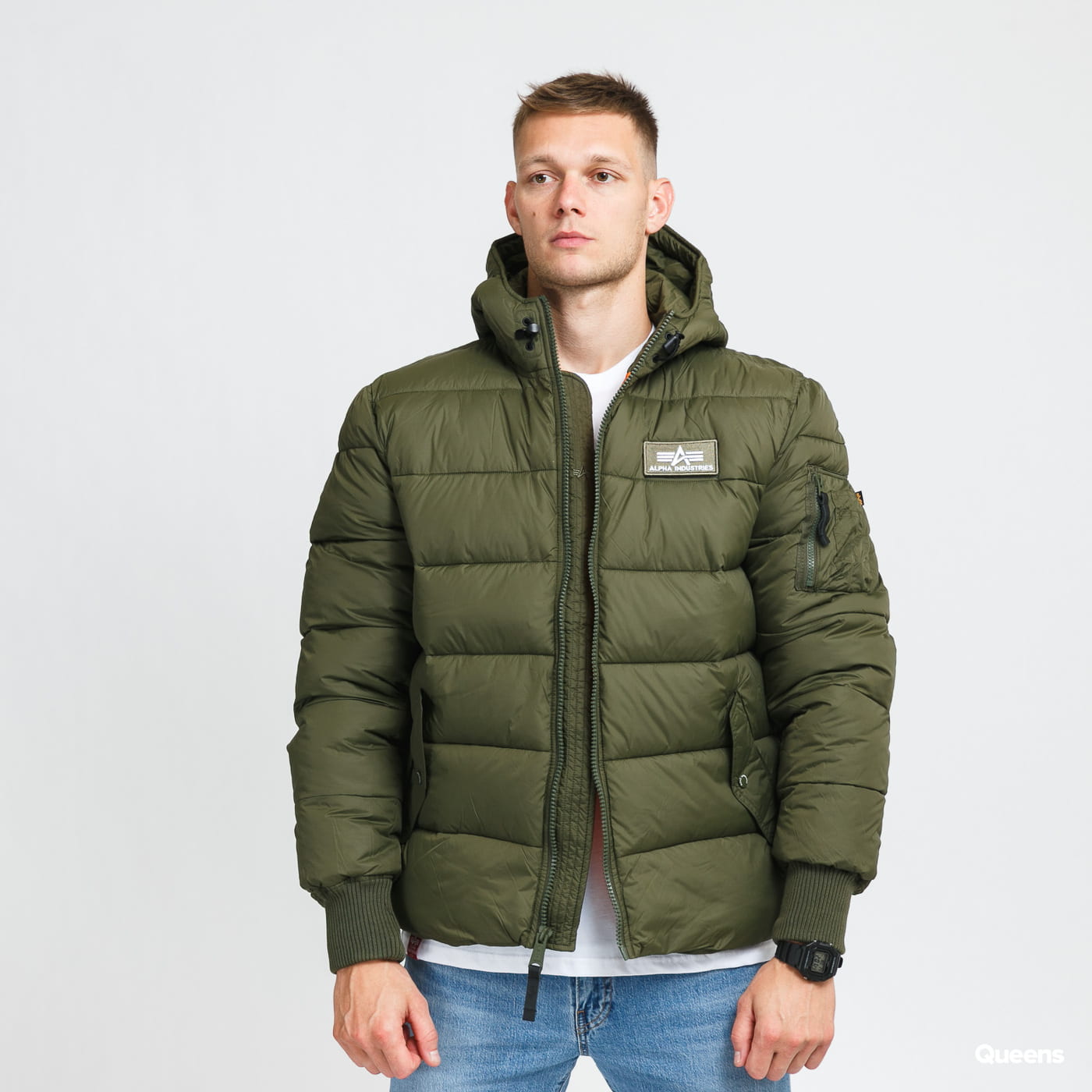 Puffer takki Alpha Industries Hooded Puffer Alpha FD Vihreä | 118113 257, 0