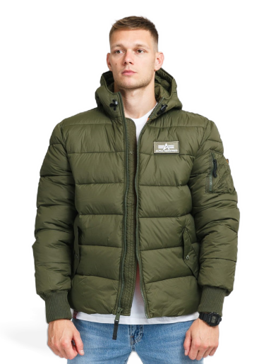 Puffer takki Alpha Industries Hooded Puffer Alpha FD Vihreä | 118113 257