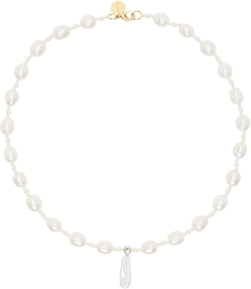 Kaulakoru Simone Rocha Simone Rocha Staccato Pendant Pearl Necklace Valkoinen | NKS82 0913