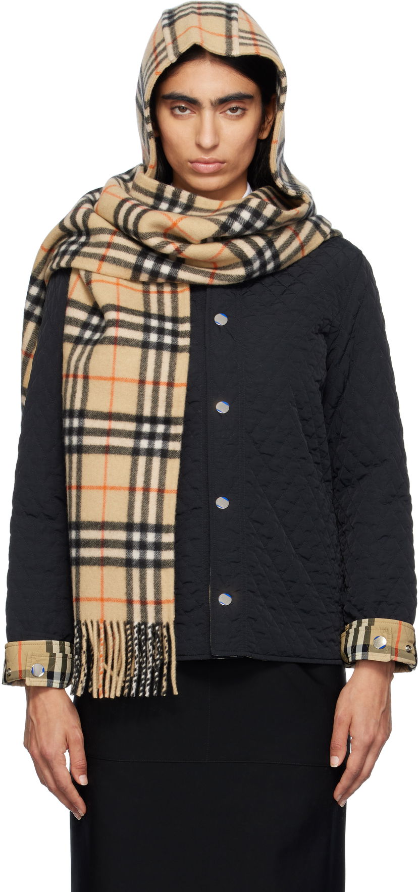 Huivi Burberry Cashmere Hooded Scarf Beige | 8097492