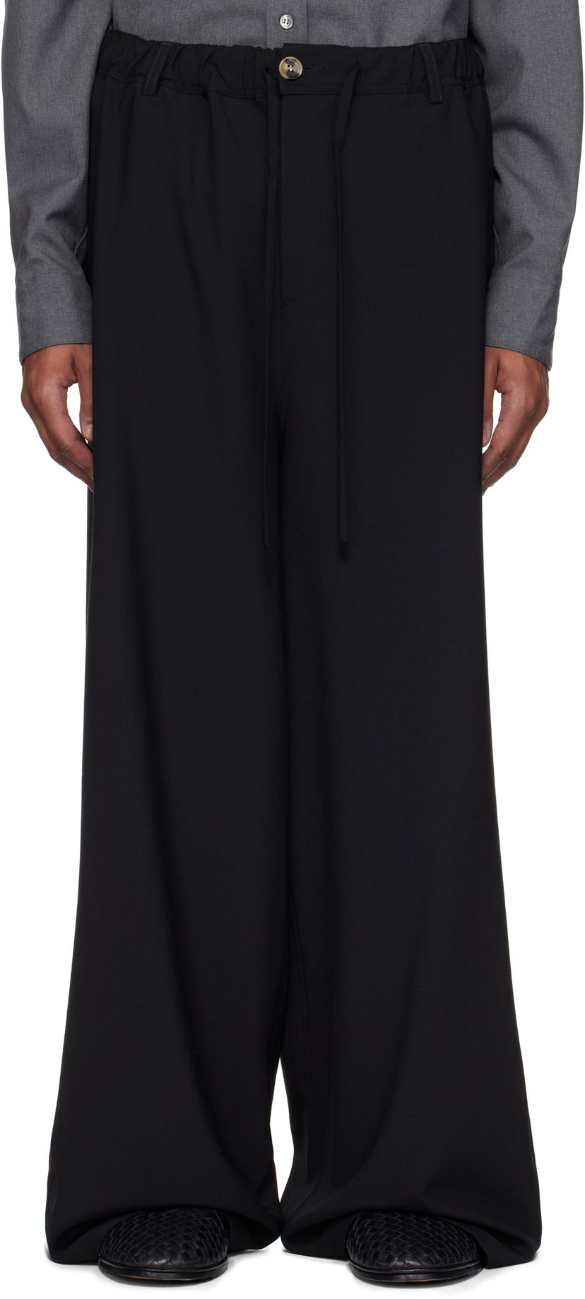 Housut Marni Marni Wool Wide-Leg Trousers Musta | PUMU0290A1 UTP771