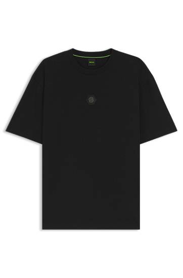T-paita BOSS Cotton-jersey T-shirt with Double B monogram Musta | 50544316