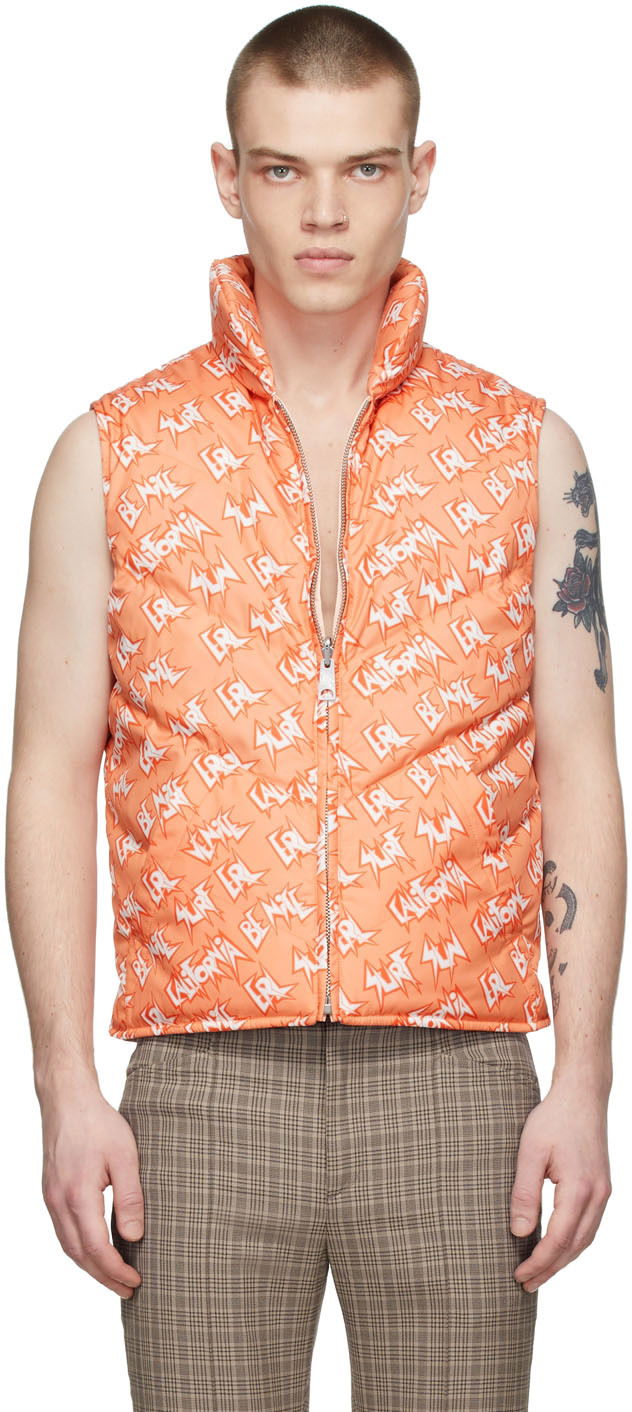 Liivi ERL Print Polyester Down Vest Oranssi | ERL04C005