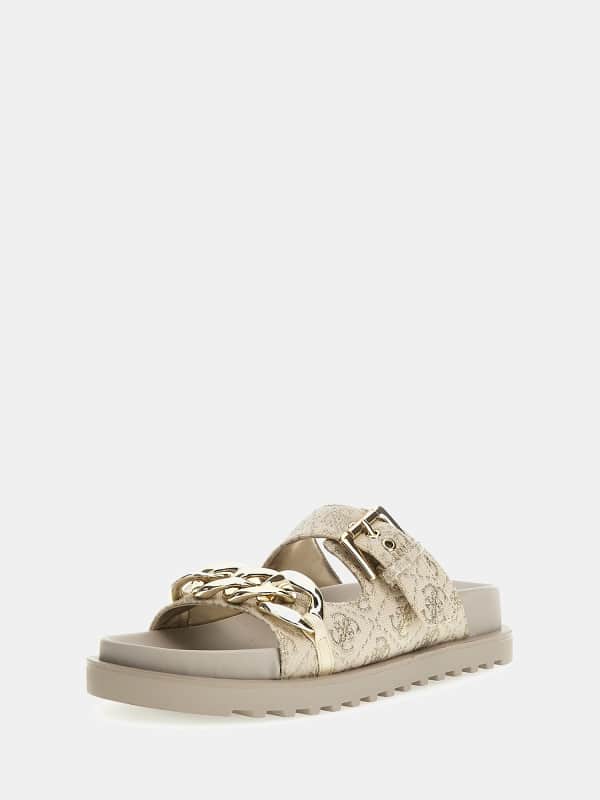 Vaatteet GUESS Fadey 4G Logo Sandals Metallinen | FLJFATFAL03
