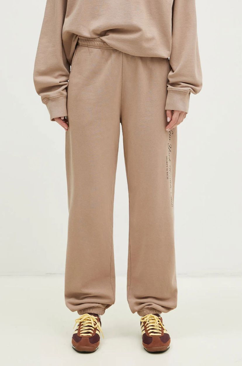 Verryttelyhousut Sporty & Rich Sporty & Rich NY Health Club Printed Sweatpants Ruskea | PA036512043BE05