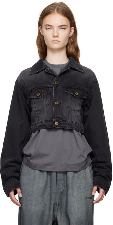 Takki We11done We11done Cropped Denim Jacket Musta | WD-DJ2-24-337-W-BK, 0