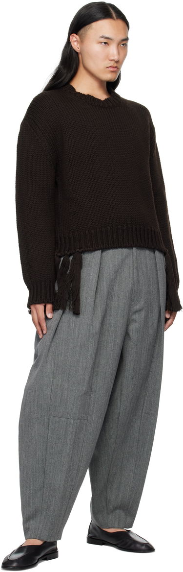 Housut HED MAYNER Hed Mayner Pleated Wide-Leg Wool Trousers Harmaa | HMMB30042A-HB103, 3