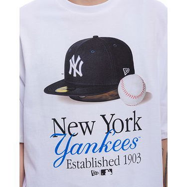 T-paita New Era New Era MLB NY Yankees Script Graphic Tee Valkoinen | 60596279, 1