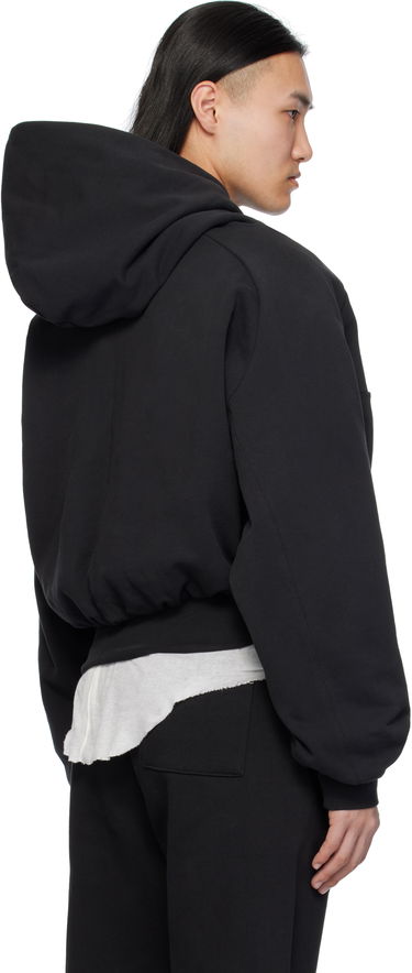 Huppari Entire Studios Double Double Cropped Hoodie Musta | ES2367SO, 2