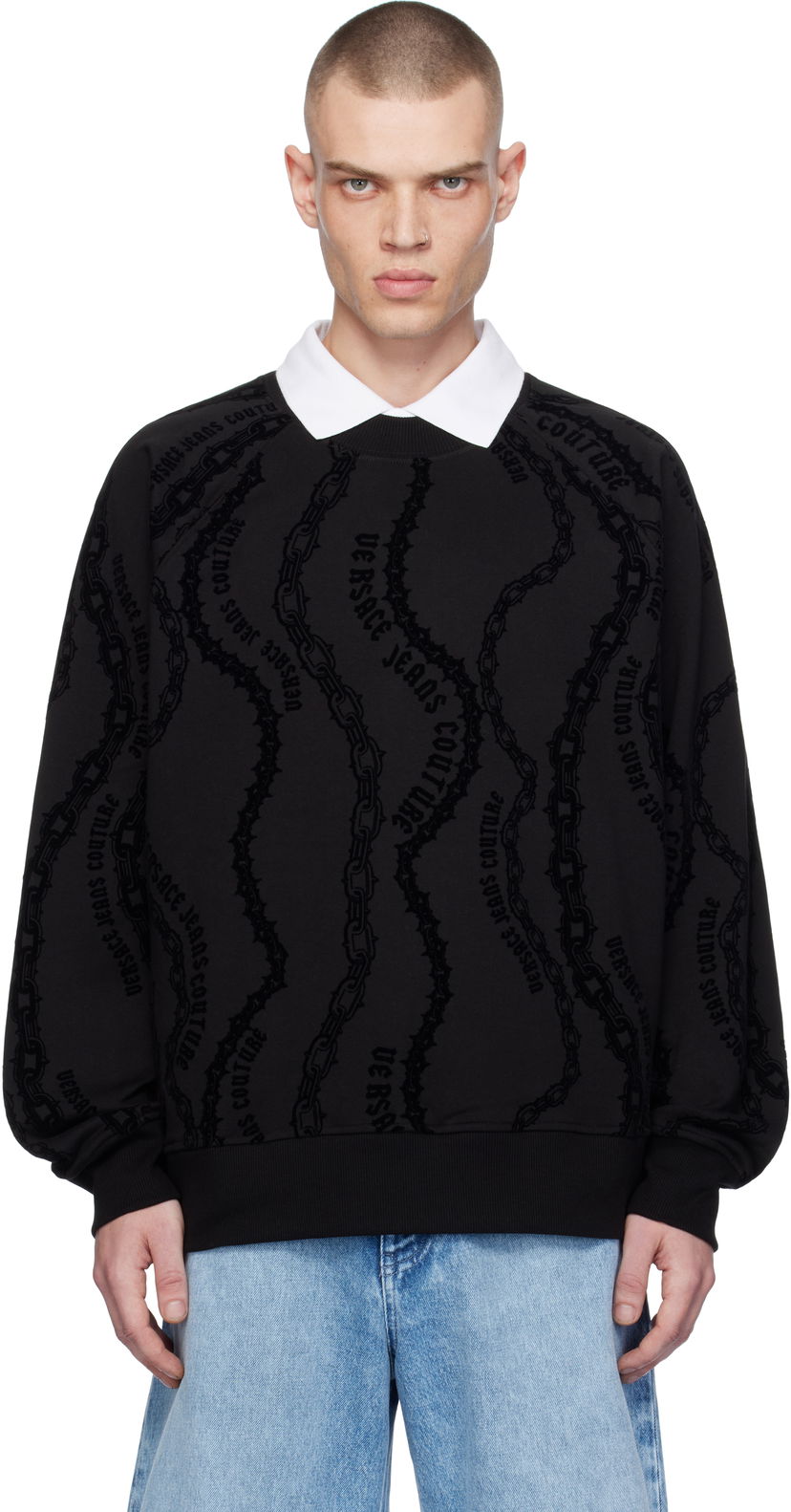 Huppari Versace Chain Couture Sweatshirt Musta | E77GAI3X0_EFS176