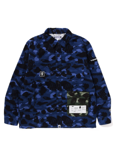 Takki BAPE Undefeated x Color Camo Flannel Jacket Tummansininen | 001LJI731903C