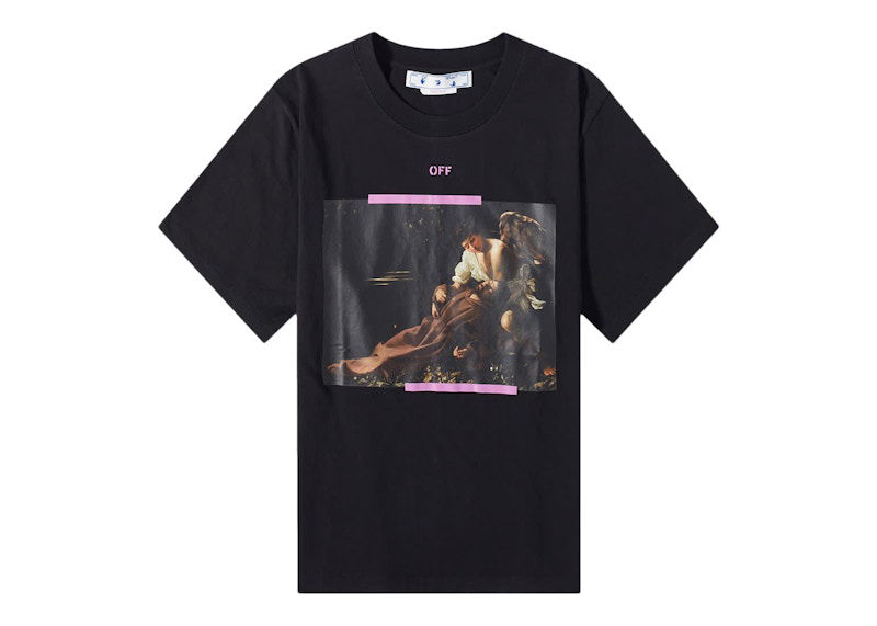 T-paita Off-White Arrow Caravaggio St Fran Slim Tee Black/Multi Musta | OMAA027S23JER0031034