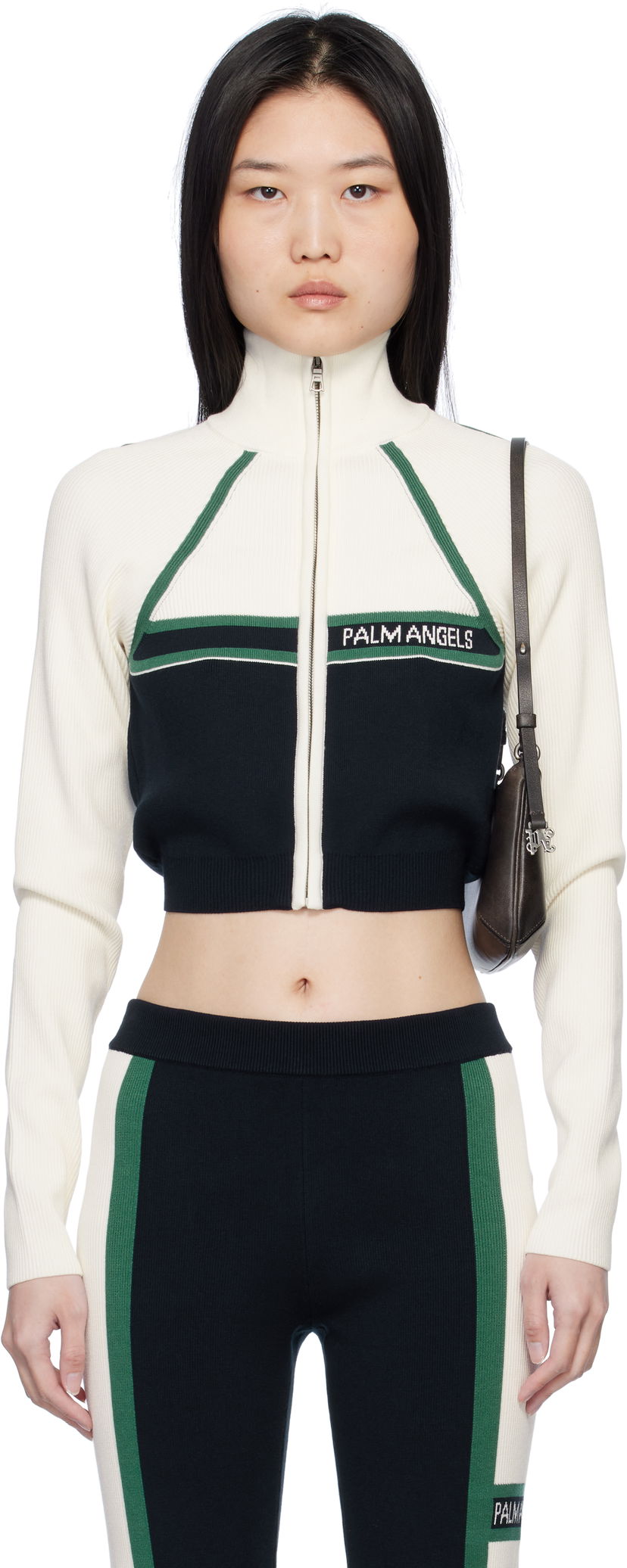 Takki Palm Angels Racing Zip Jacket Valkoinen | PWHF033S25KNI0014603