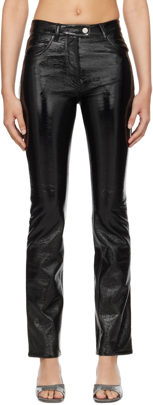Jeans Courrèges Courrèges 5-Pocket Patent Leather Trousers Musta | PERCPA013VY0014