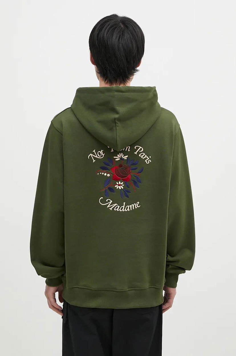 Huppari Drôle de Monsieur Hoodie With Flower Embroidered Applique Vihreä | E.HO169.CO127.KK