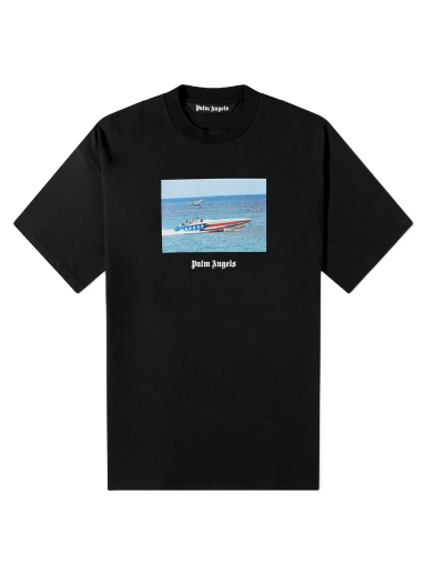 T-paita Palm Angels Getty Speedboat Tee Musta | PMAA001S23JER0031001