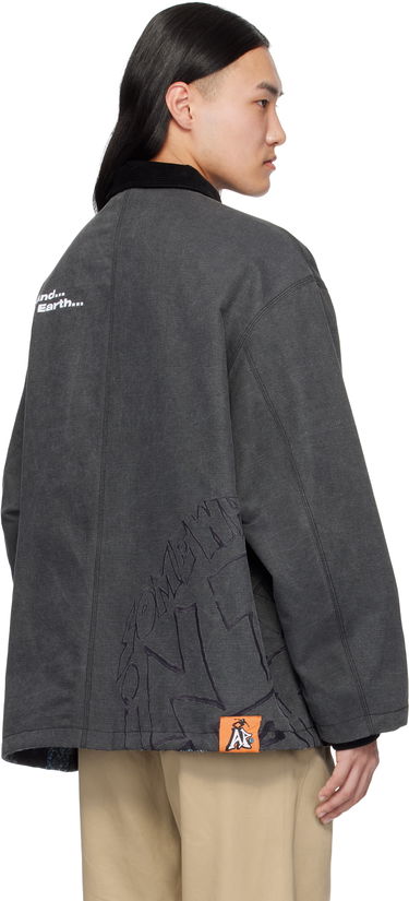 Parka AAPE by A Bathing Ape AAPE by A Bathing Ape Moonface Logo Reversible Utility Jacket Harmaa | AAPJKM7680XXNBKX, 2