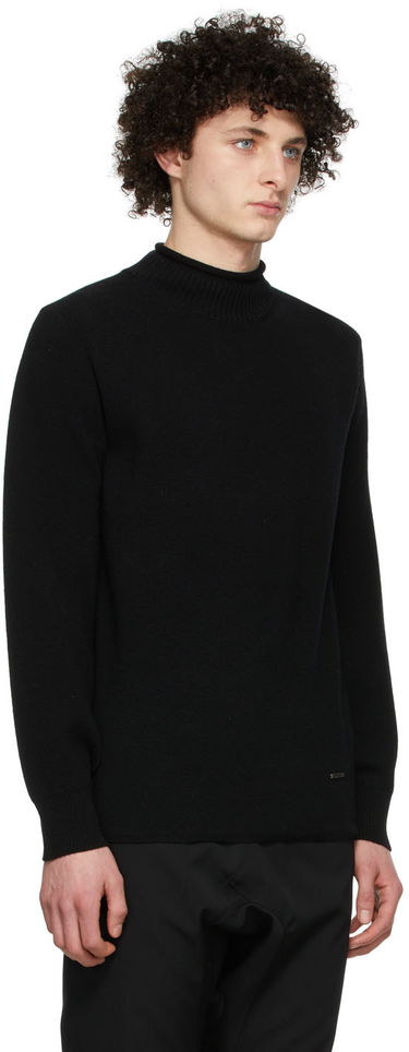 Villapaita We11done Cashmere Mock Neck Sweater Musta | WD-KT1-22-653-U-BK, 1