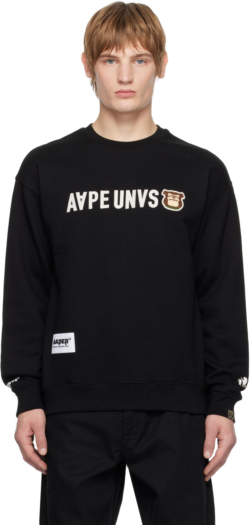 Huppari AAPE by A Bathing Ape AAPE by A Bathing Ape 'AAPER' Crewneck Sweatshirt Musta | AAPSWMB379XXNBKX