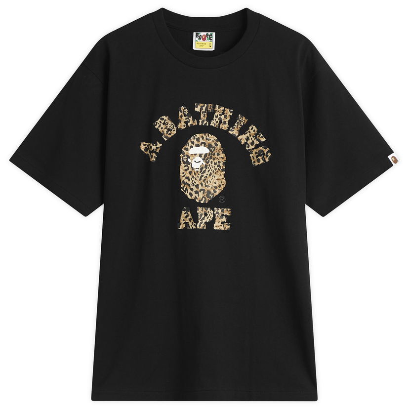 T-paita BAPE Wild Leopard College T-Shirt Musta | 001TEL801039M-BBE
