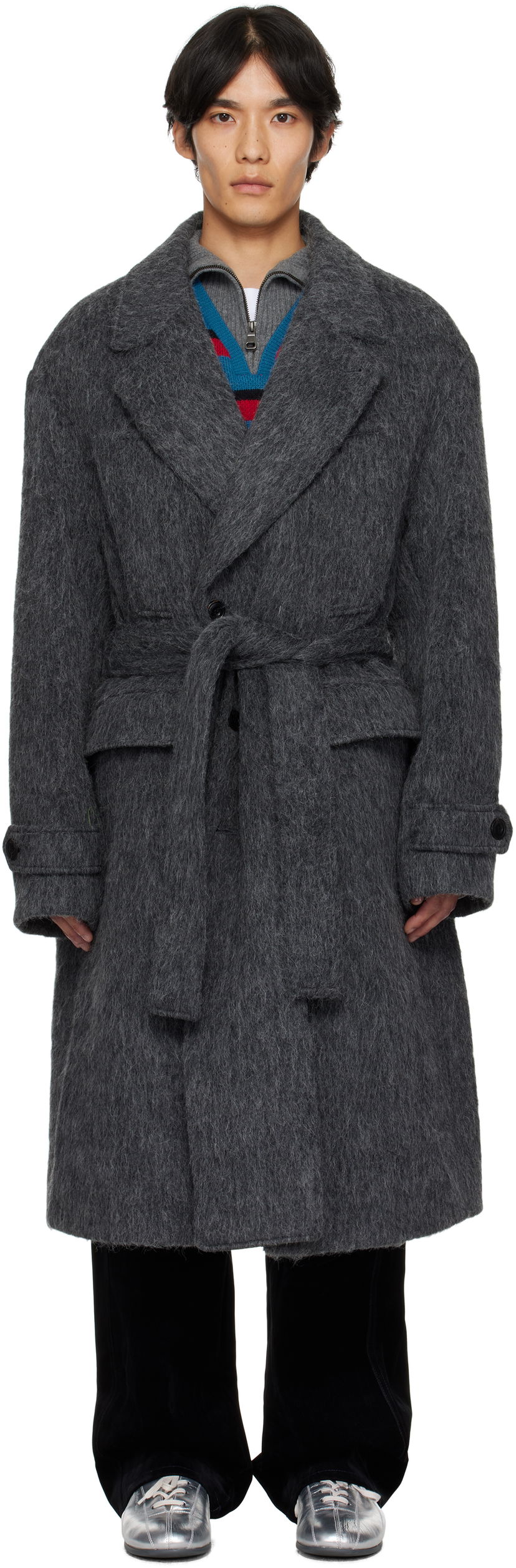 Takit Andersson Bell Andersson Bell Mattia Shaggy Wool Robe Coat Harmaa | awa715m
