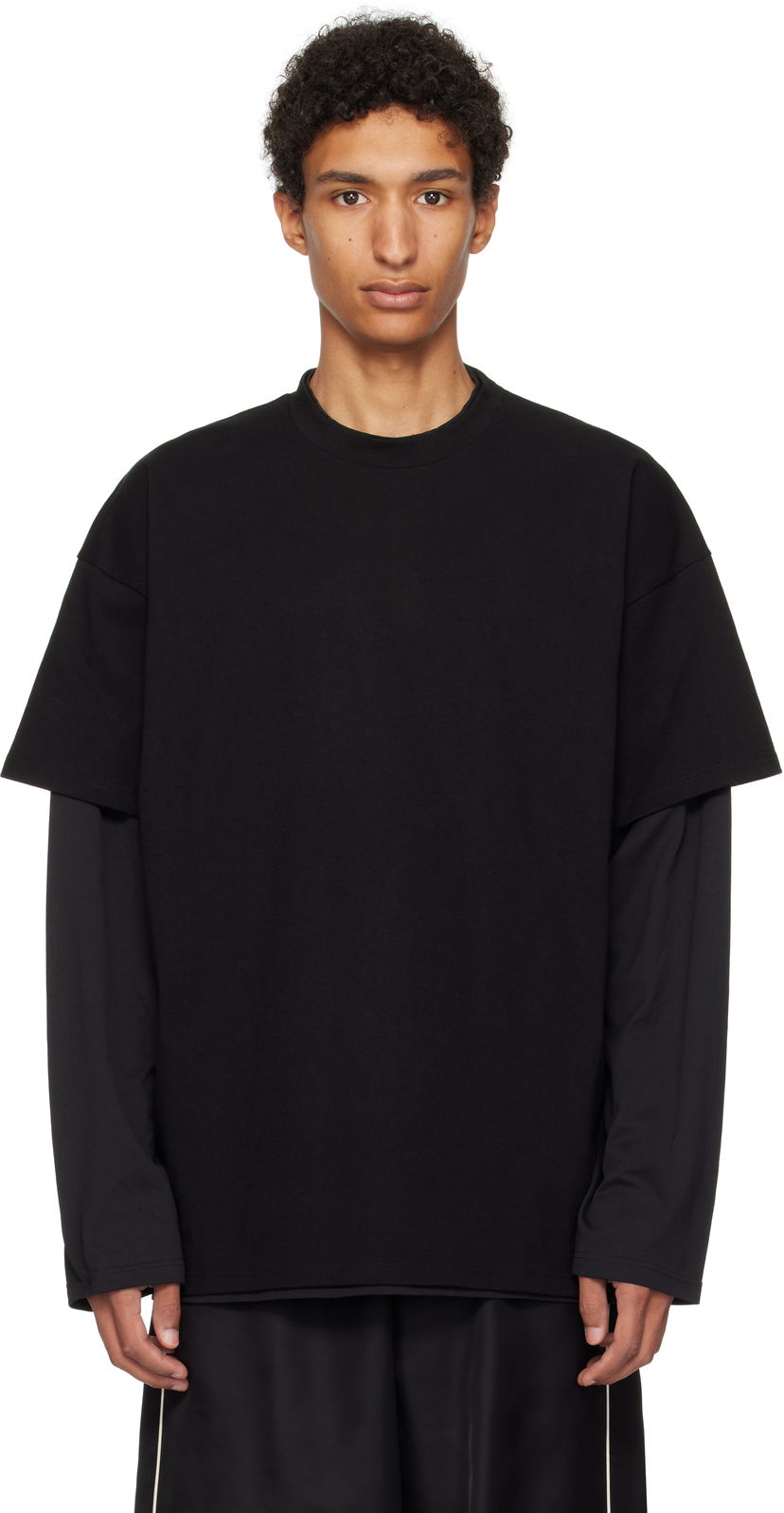 T-paita Jil Sander Jil Sander Cotton Crew-Neck T-Shirt Musta | J61GC0001_J20332