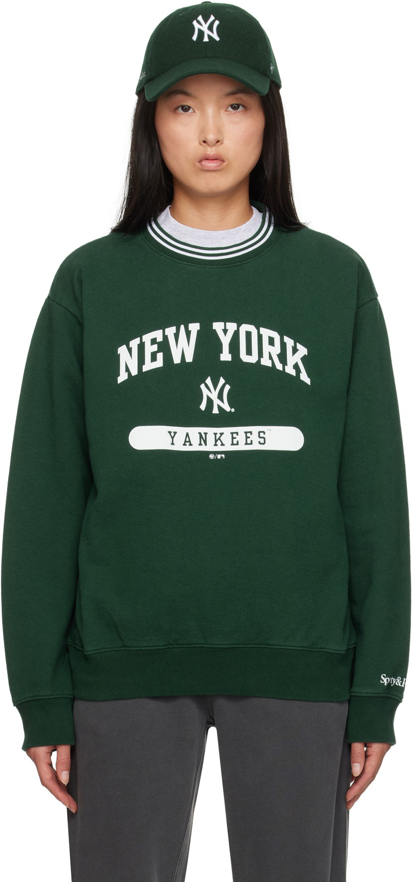 Huppari Sporty & Rich Sporty & Rich '47 Edition New York Yankees Crewneck Sweatshirt Vihreä | ST045505634GR10