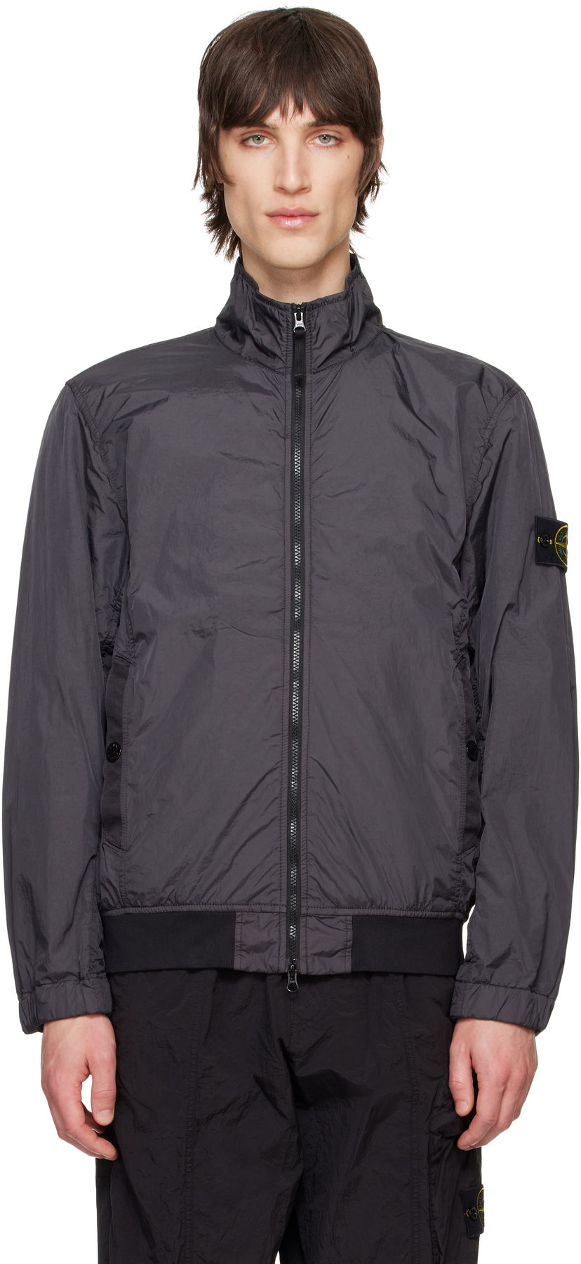 Bomber-takki Stone Island Stone Island Crinkle Reps R-NY Jacket Harmaa | K1S15 4100037 S0A23