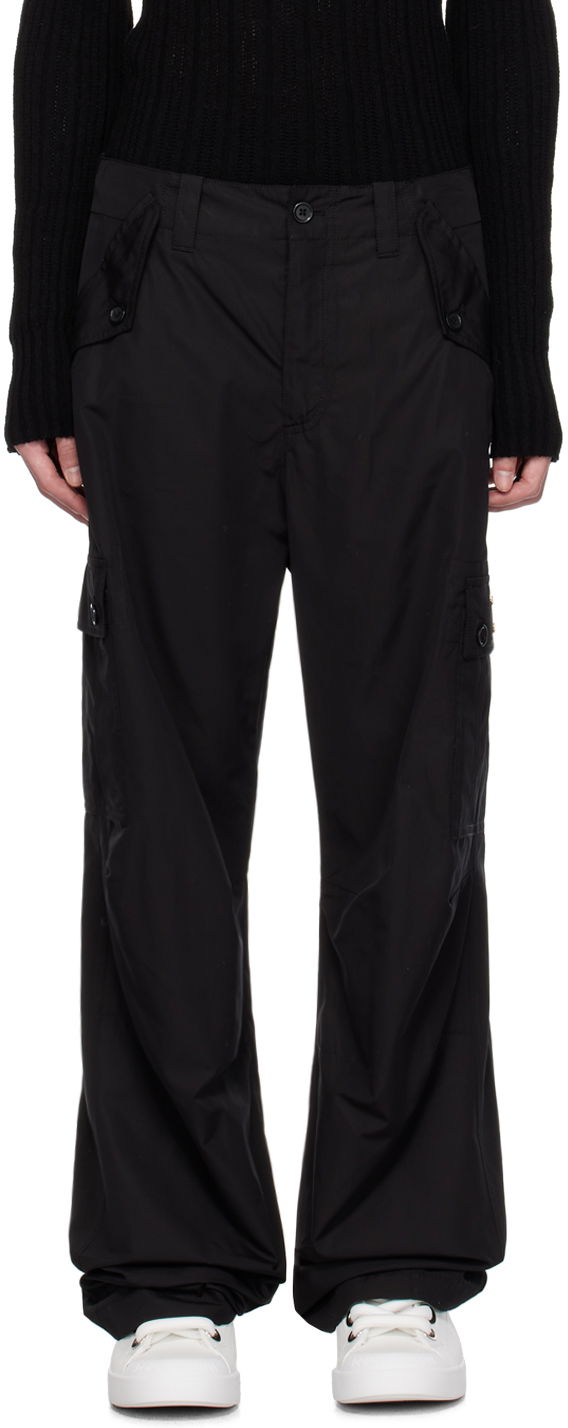 Cargo housut Dolce & Gabbana Black Plaque Cargo Pants Musta | GV3OHTFU5PY