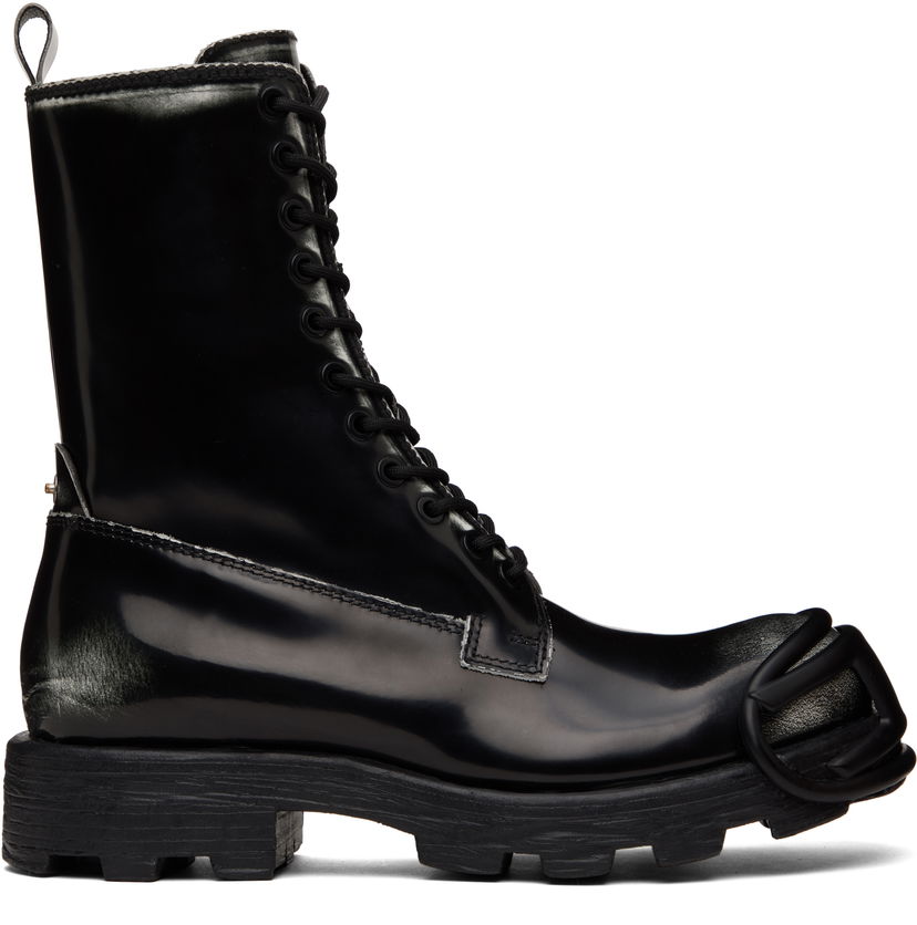 Tennarit ja kengät Diesel D-Hammer Bt D Lace-Up High-Top Boots with Shiny Finish and Rubber Toe Musta | Y03228-P8435-H1532