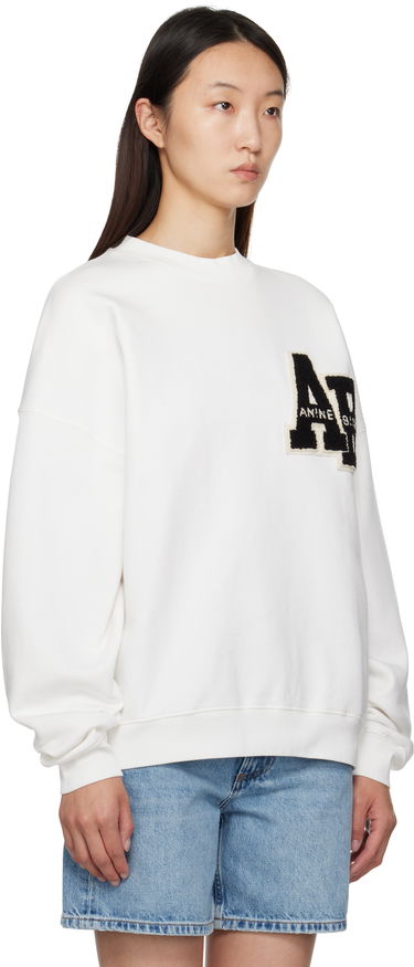 Huppari Anine Bing Anine Bing Miles Oversized Letterman Sweatshirt Valkoinen | A-08-10074-OFW1, 4