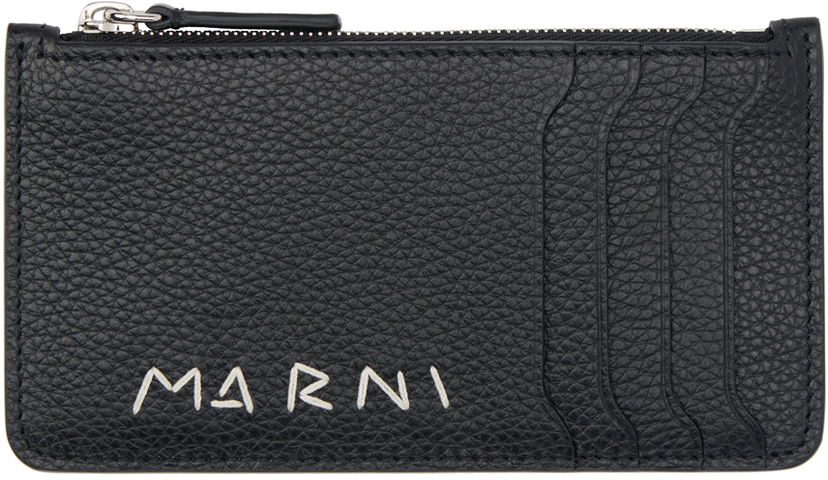 Lompakko Marni Leather Card Holder Musta | PFMI0103U1 P6533