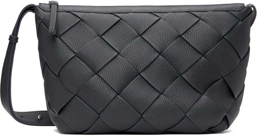 Olkalaukku Bottega Veneta Bottega Veneta Diago Medium Woven Leather Shoulder Bag Tummansininen | 795125 V4FV1 4211