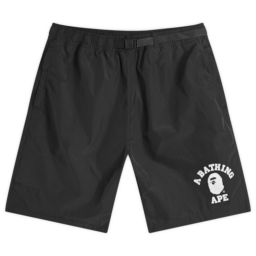 Shortsit BAPE A Bathing Ape Men's College Beach Shorts in Black, Size Large | END. Clothing Musta | 001SPK301005M-BLK