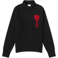 Villapaita AMI ADC Large Funnel Knit Sweater Musta | BFUKS406-018-009, 1