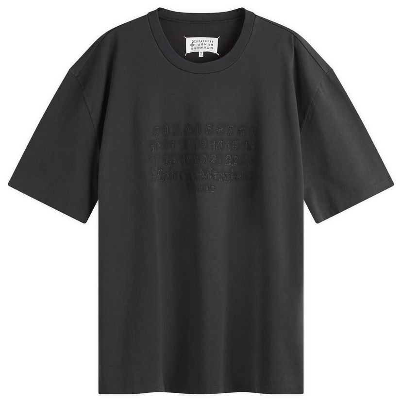 T-paita Maison Margiela T-Shirt Number Embroidery Washed Musta | S50GC0703-S23883-960