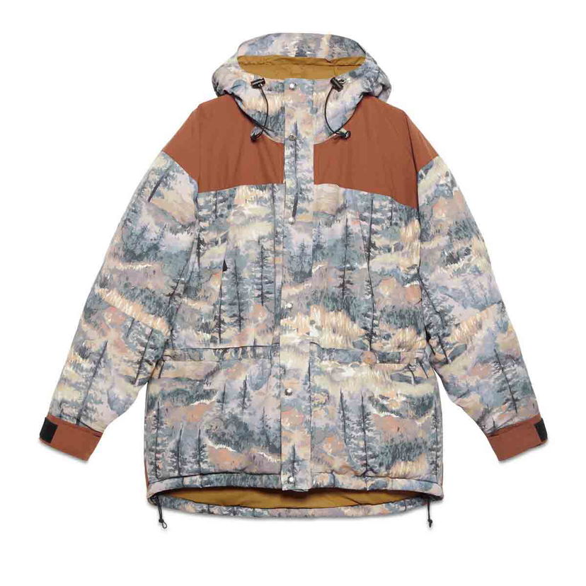 Puffer takki Gucci The North Face x Padded Jacket Forest Print Harmaa | 670890 XAADF 3412