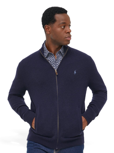 Huppari Polo by Ralph Lauren Full-Zip Jumper Tummansininen | 710876719001