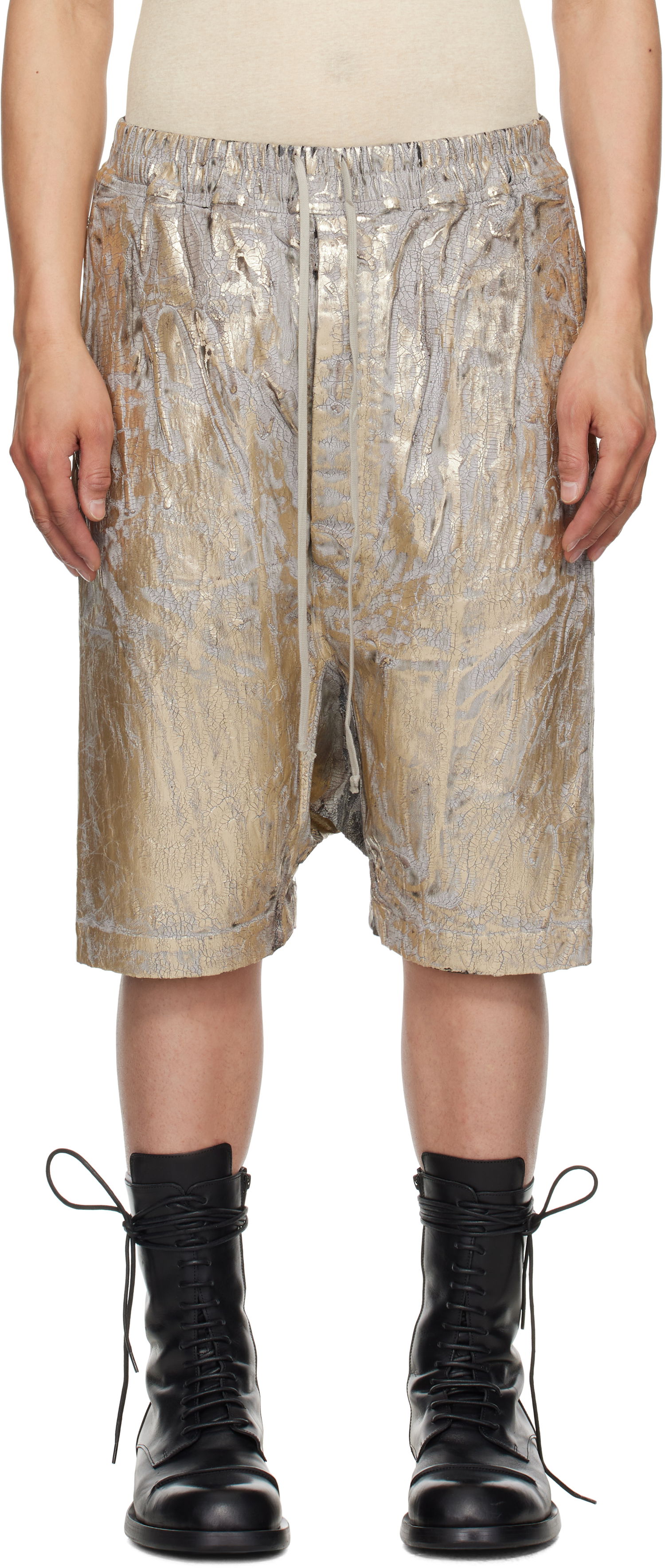 Shortsit Rick Owens Rick Owens DRKSHDW Hollywood Drawstring Pods Shorts Metallinen | DU01E3380 SGMC, 0
