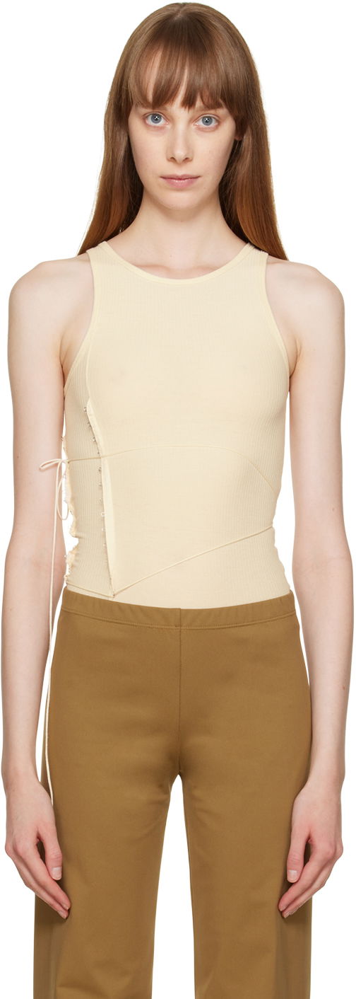 Tankkitoppi Baserange Baserange Tie Bodysuit Beige | ONTI-RB-WI22