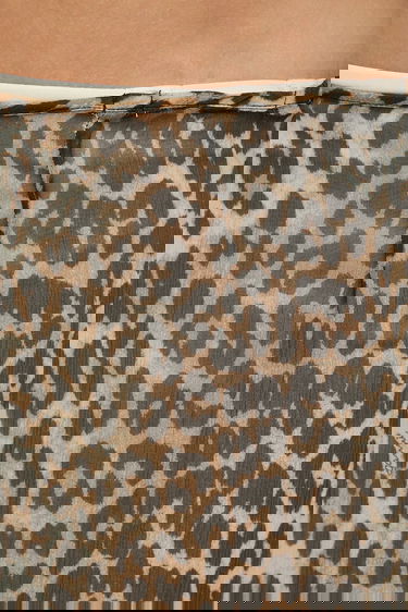 Hame GANNI GANNI Printed Viscose Chiffon Long Ruffle Maxi A-Line Skirt Ruskea | W0435, 4