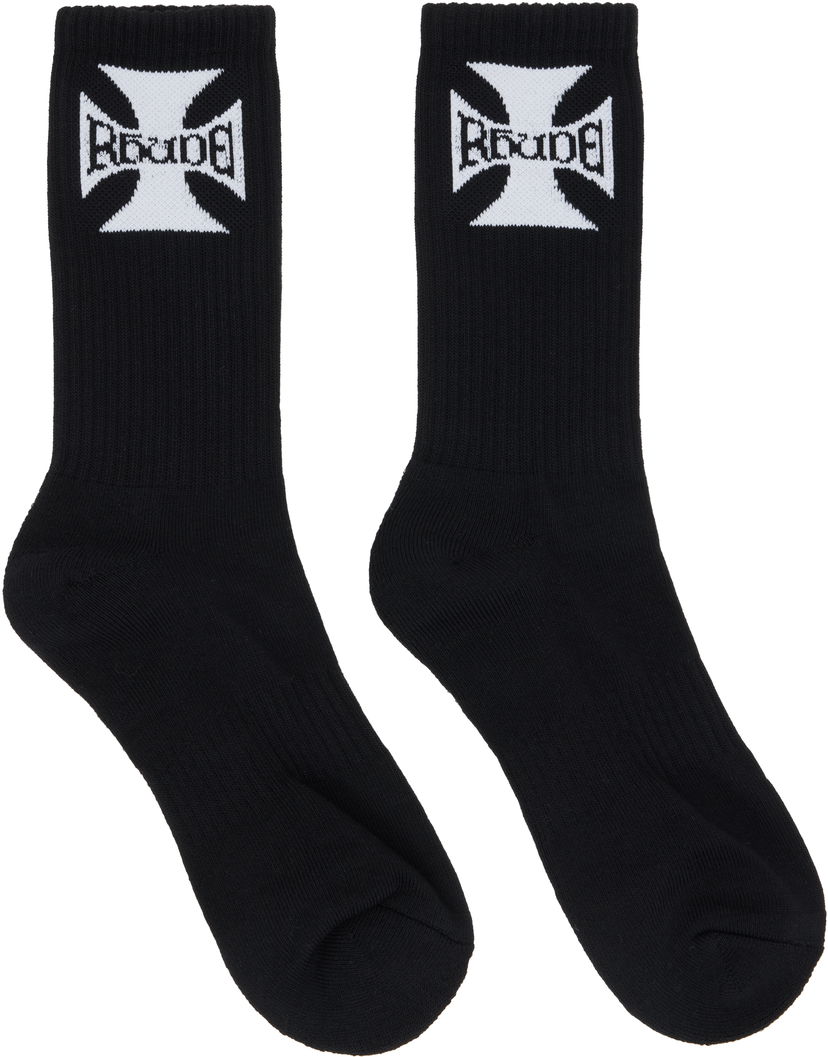 Sukat Rhude Rhude Boys Logo Socks Musta | RHPF25SO02750