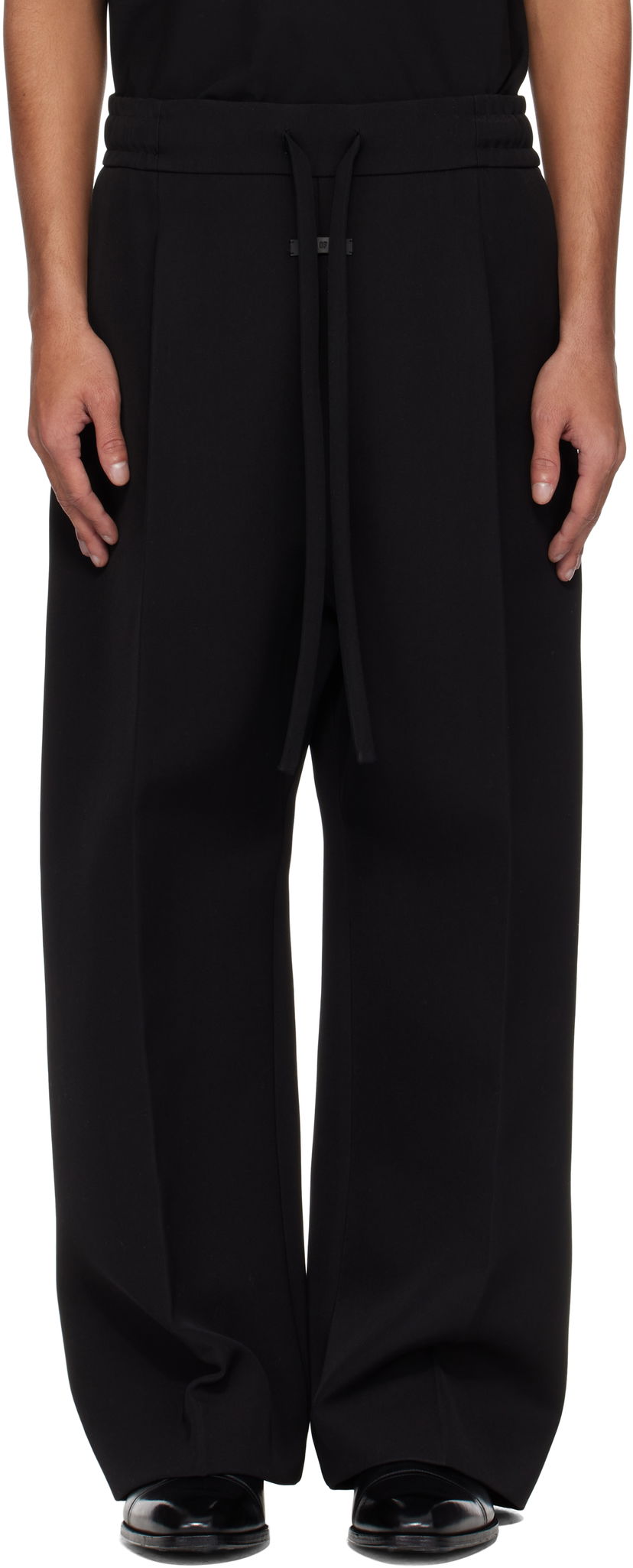 Housut Fear of God Fear of God Drawstring Wide Leg Trousers Musta | FGE240-407WCT