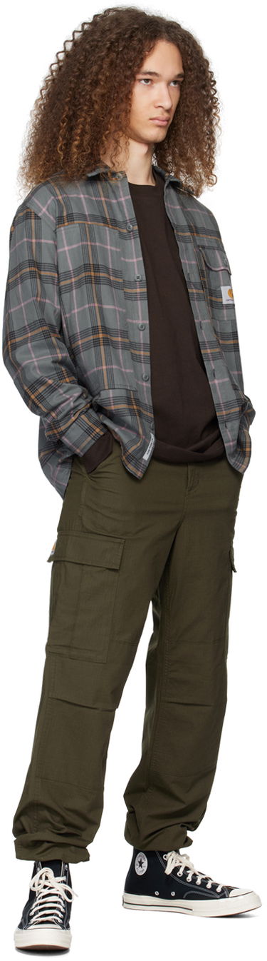 Paita Carhartt WIP Plaid Long Sleeve Button-Up Shirt Vihreä | I032903, 3