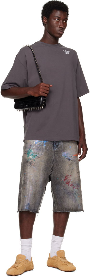 Shortsit We11done We11done Painted Denim Shorts Harmaa | WD-DP2-25-332-M-BK, 3